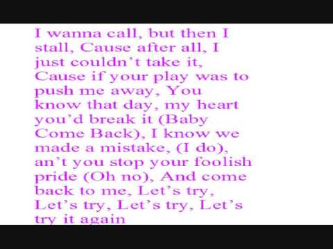 baby come back by vanessa hudgens with lyrics - YouTube