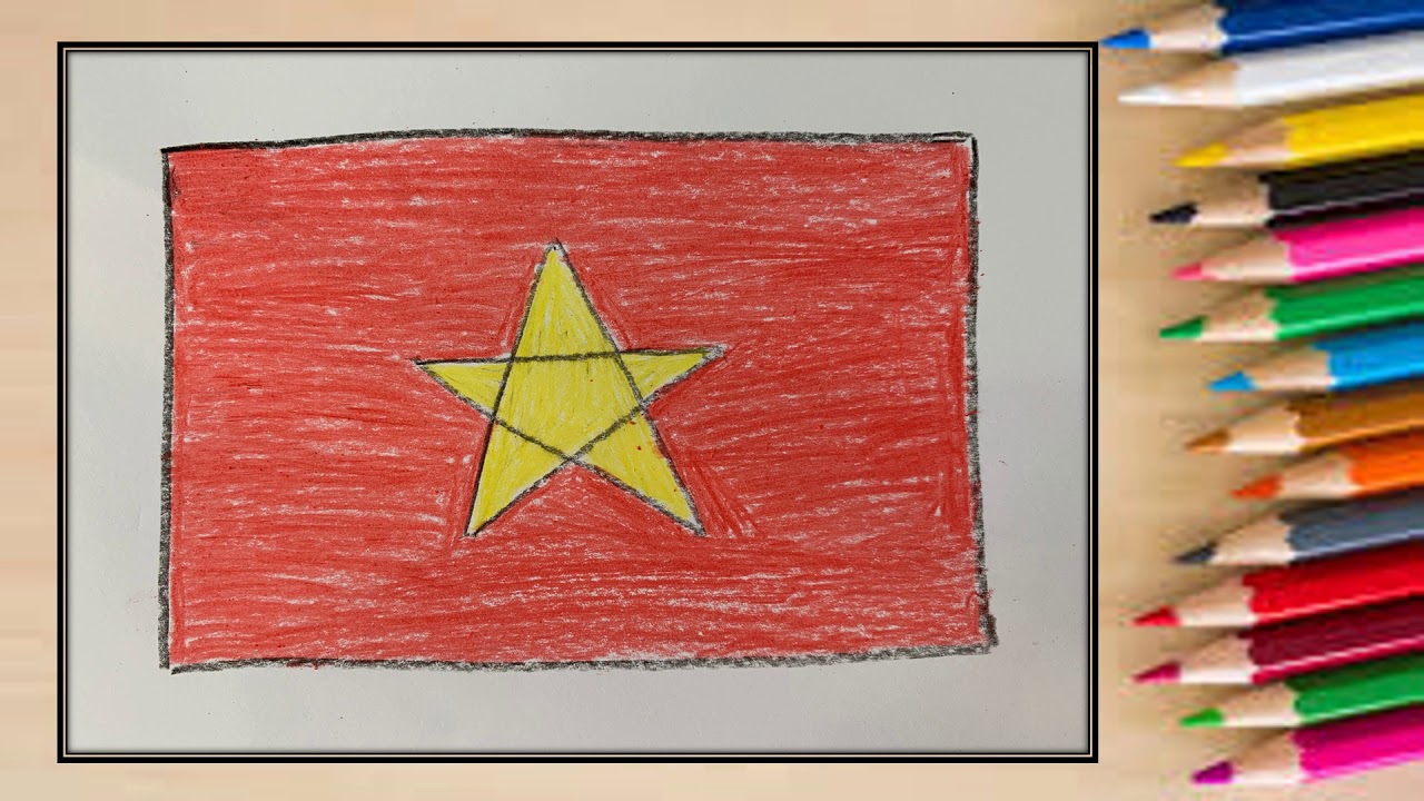 Cách vẽ lá cờ Việt Nam đơn giản nhất