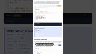 Python JSON - loads, dumps, load, dump, Custom Encoders — in 30 seconds #Python