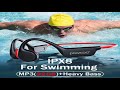 POLVCDG Bone Conduction Headset IPX8 32GB Bluetooth 5.3 Wireless Swimming Headset with Mic