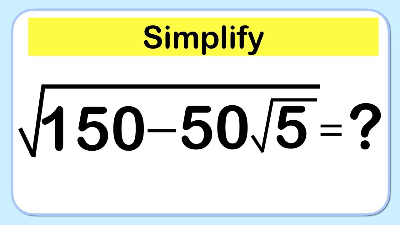 Nice Algebra Math Simplification - YouTube