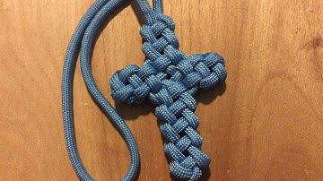 Paracord Cross (Vertical Crown Knot or Double Crown Sinnet)