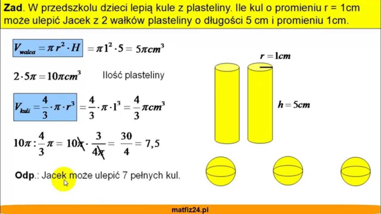 Sprawdzian Z Dzialu Walce Stozki I Kule Online