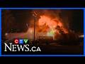 Two-alarm fire in Calgary car shop