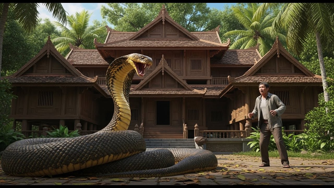 Cuộc gọi khẩn cấp :bí ẩn căn nhà gỗ của người dân khi có loài rắn hổ mang chúa nguy hiểm vào nhà