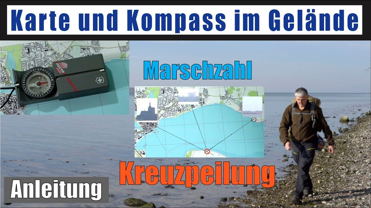 Karte und Kompass Kreuzpeilung Marschzahl Anleitung deutsch