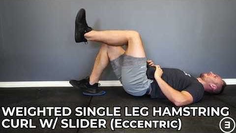 Weighted Single Leg Hamstring Curl with Slider (Eccentric)