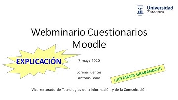 1er Webminario: Cuestionarios de Moodle, explicación