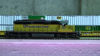 Custom Weathered Athearn RTR SD40-2 FEC #707 with Tsunami Sound LED Lighting