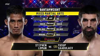 Stephen Loman vs. Yusup Saadulaev | ONE Championship Full Fight