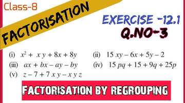 Ex 12.1 Q 3 Chapter:12 Factorisation | Ncert Maths Class 8 | Cbse | Factorisation by Regrouping