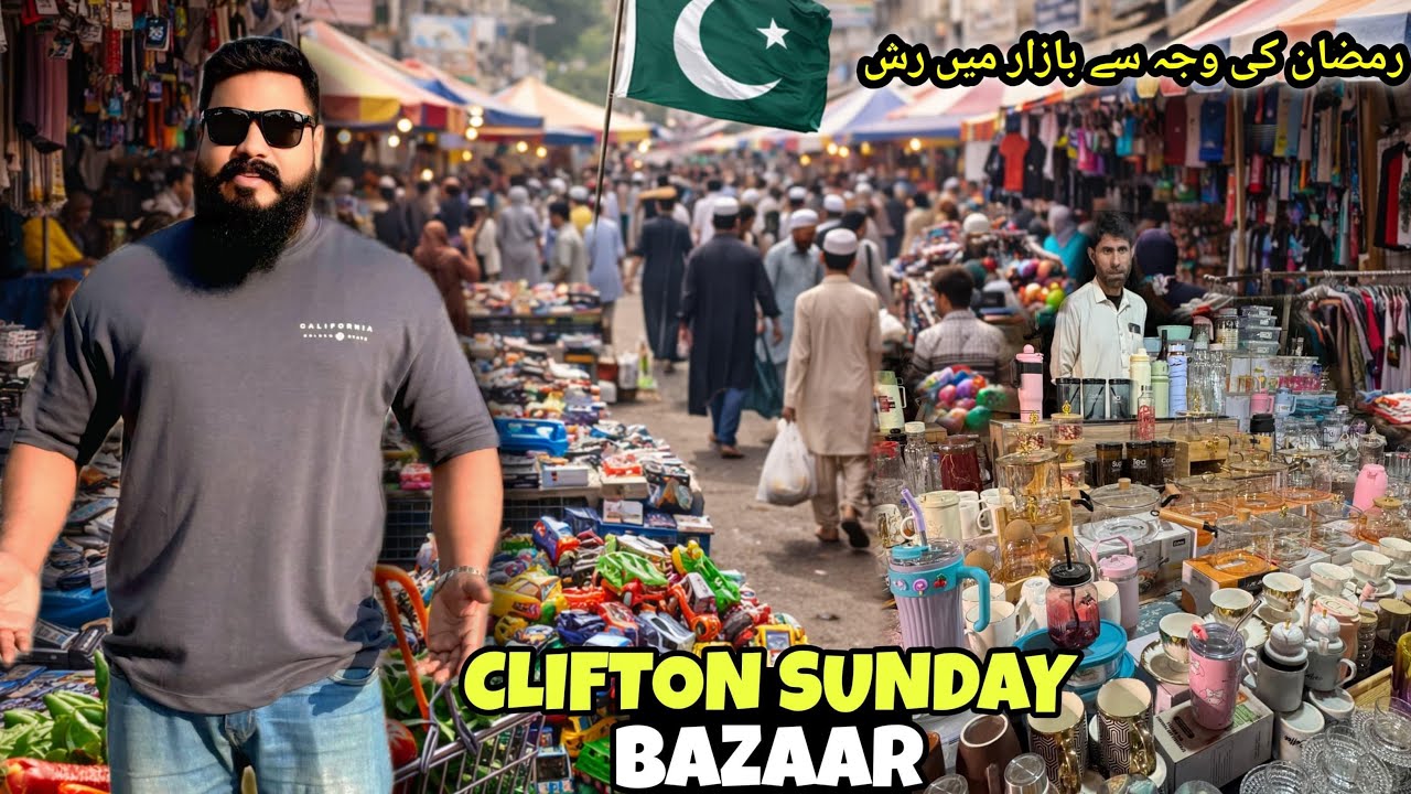 Exploring Clifton Sunday Bachat Bazar Karachi Pakistan 2026 