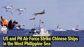 US and PH Air Force sent F-16 and FA-50 to attack Chinese ships in the West Philippine Sea