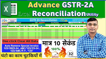 ADVANCED GSTR 2A RECONCILIATION IN EXCEL | HOW TO RECONCILE PURCHASE WITH GSTR 2A