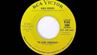 Nina Simone - To Love Somebody chords