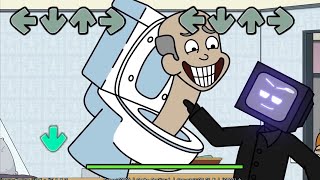 FNF SKIBIDI TOILET: TV MAN SAD ORIGIN STORY... in Friday Night Funkin' be like (P2)