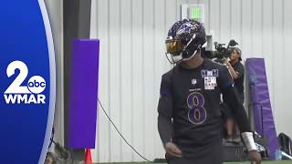 Lamar Jackson back on the field for Ravens OTAs