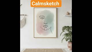 “Minimalist one-line face sketch, elegant contour lines,  backgroun #sketchgallery  #calmsketch