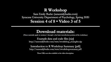R Workshop - Session 4 of 8, Video 3 of 5 (packages)