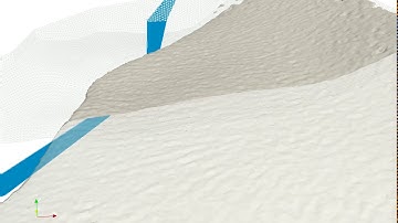 Modeling of Mine Tailings Dam Failure with OpenFOAM - Tamboraque Site - Closeup