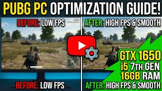 PUBG PC FPS Boost Guide | GTX 1650 Low FPS to High FPS Optimization!