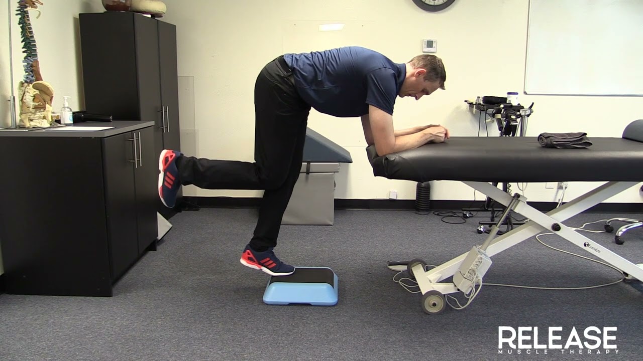 Supported Single Leg Calf Raise Stretch