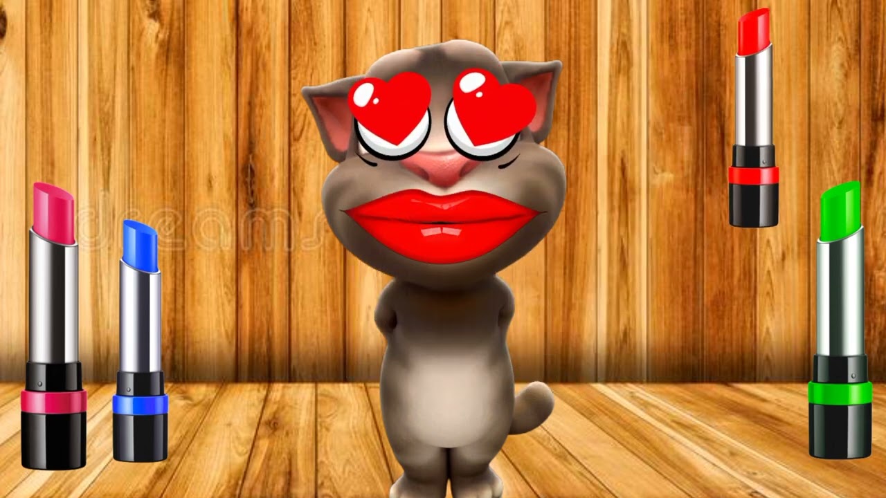 Talking Tom 4 Colourful Lipsticks Funny video | Funny cat makeup @MK Billu  @ak talking  Part-40