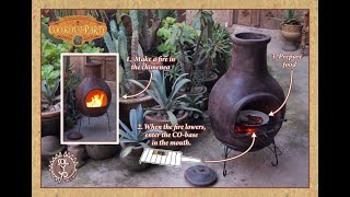 Cooking in a Mexican chimenea