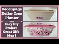 Decoupage Dollar Tree Planter, Easy Diy Project and Great Gift Idea.