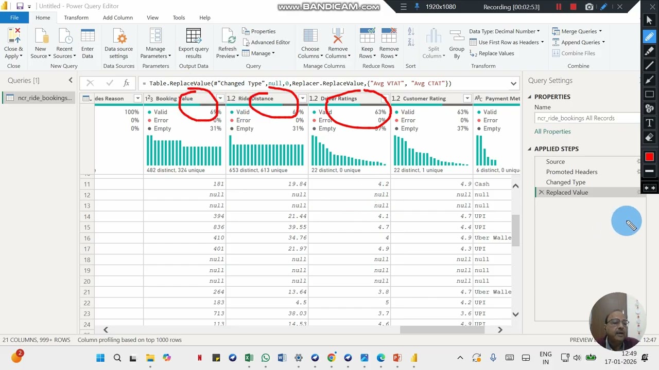 Power Query Editor: Replace Value, Add Custom Column
