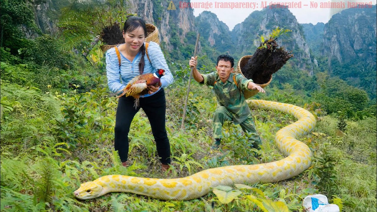 72 часа опасности: гигантский питон-альбинос нападает на собак, пока мы собираем папоротники на с...