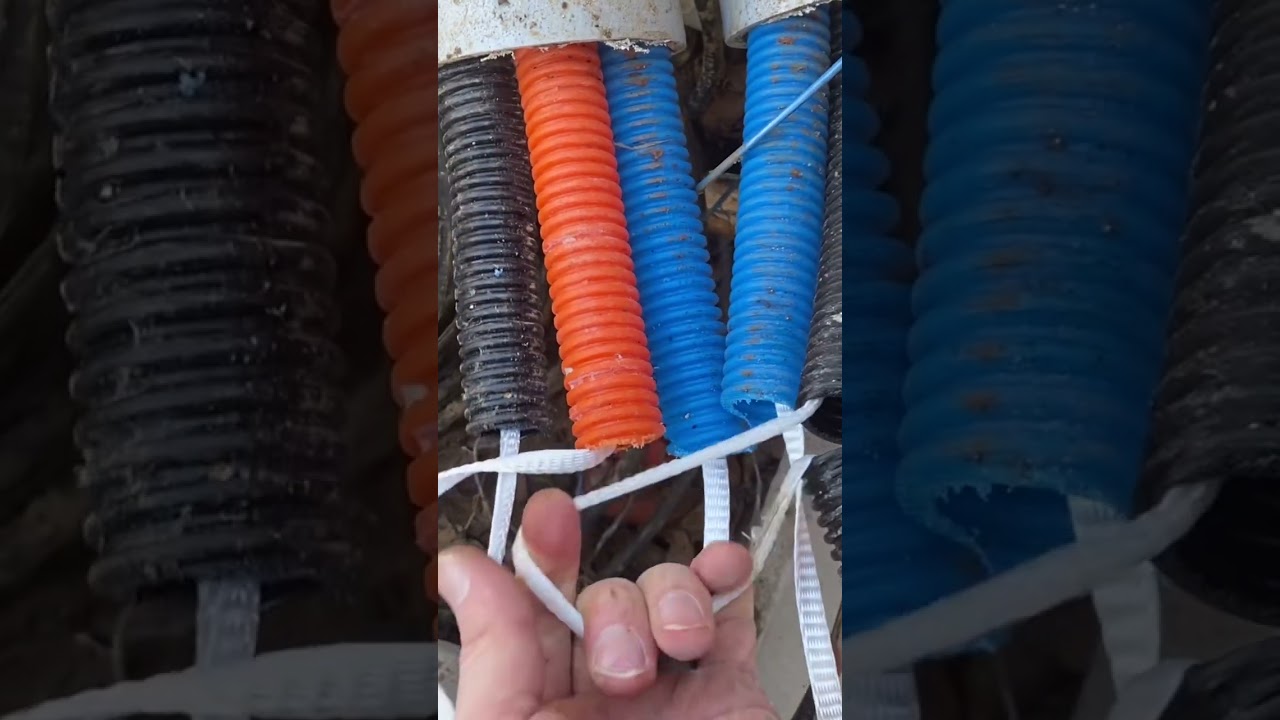 Cutting innerduct for fiber optics.