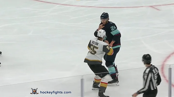 Keegan Kolesar vs Jamie Oleksiak Mar 30, 2022