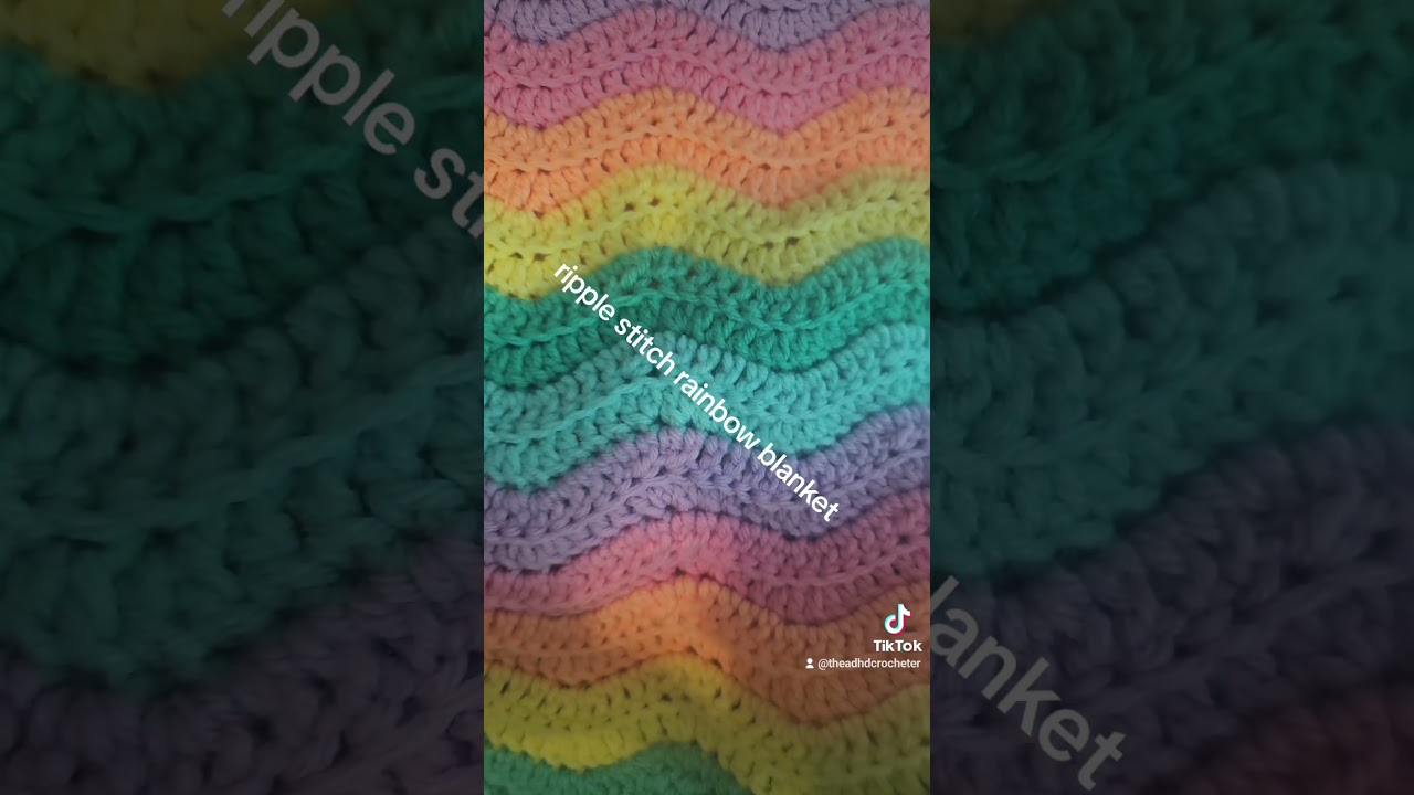 ripple rainbow blanket done in doubles back loop 