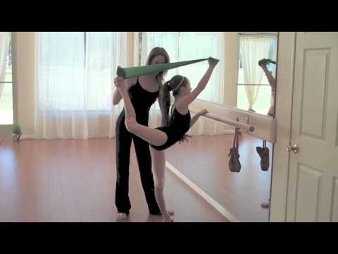Theraband for stretching and flexibility - ballet, scorpion, arabesque, atFlexibilityude
