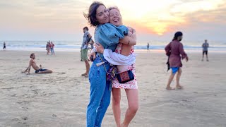 Two Russian girls looking for food and friends in Goa  aesthetic travel vlog India