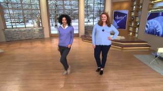 Denim & Co. Essentials Long Sleeve V-neck Sweater with Alberti Popaj
