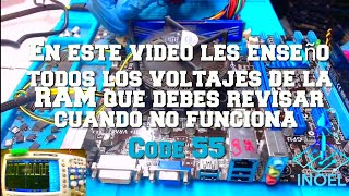 Reparación de Motherboard Desktop, ram not working, code 55