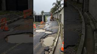 Broken Road to Luxury Driveway 😱✨#Road transformation #Luxury driveway #Construction timelapse