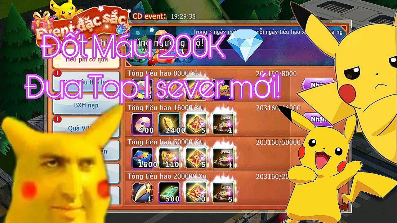 Khô Máu Tiêu Phí 200.000 Xu💎, bức TOP 1 ALL SEVER 1339, Mua lệnh chiến,mua đồ home, Poke đại chiến