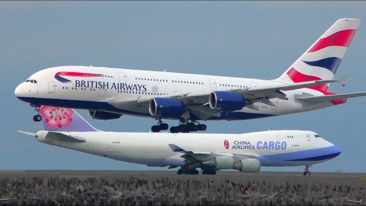 10 BIG PLANES LANDING | A380 A340 B747 | San Francisco Airport Plane ...