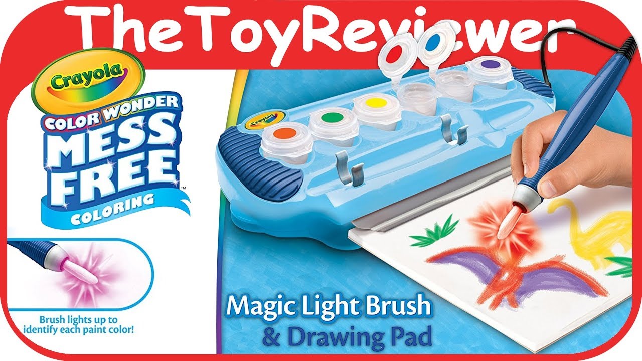 Crayola Magic Light Brush Color Wonder Mess Free Coloring Unboxing Toy  Review by TheToyReviewer 
