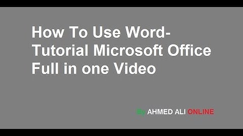 MS Word TUTORIAL URDU/HINDI Office  Complete course one video