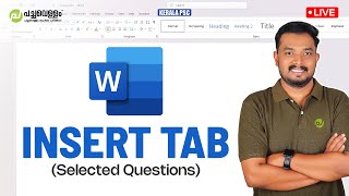 MS Word - INSERT TAB Selected Questions | CSEB Data Entry Operator | Typist Exam| Asif T| Kerala PSC