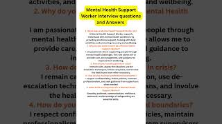 Mental Health Support Worker Interview questions and Answers | PASS Your Interview