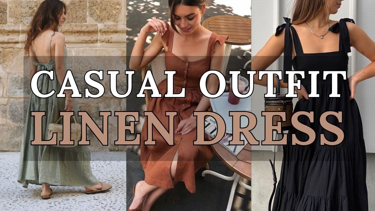 knee length dresses for ladies Women linen summer dress / Women linen dresses  Milimilu.com