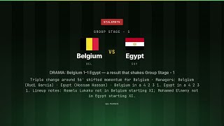 DRAMA: Belgium 1–1 Egypt — a result that shakes Group Stage - 1