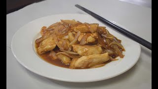 Chicken and onion with oyster sauce