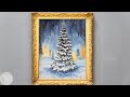 How to Paint a Christmas Tree | Acrylic Painting Tutorial for Beginners