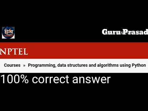NPTEL | Programming, Data Structures And Algorithms Using Python |Week 2 Quiz Solutions